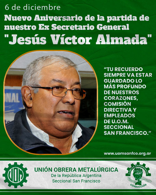 🌹 6 de Diciembre – Aniversario de la partida del Compañero Jesús Víctor Almada