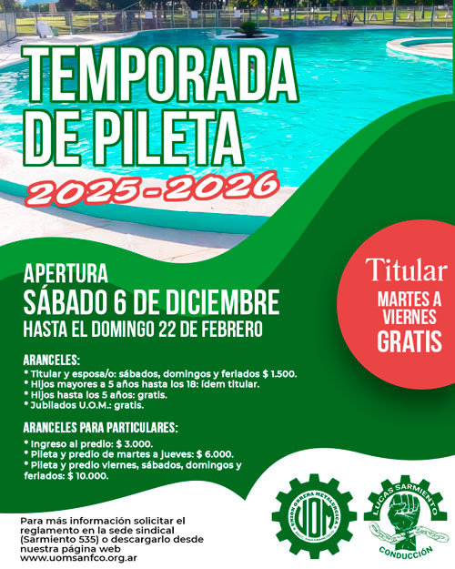 ☀️ ¡Llega la Temporada de Pileta 2025/2026! 🏊‍♀️