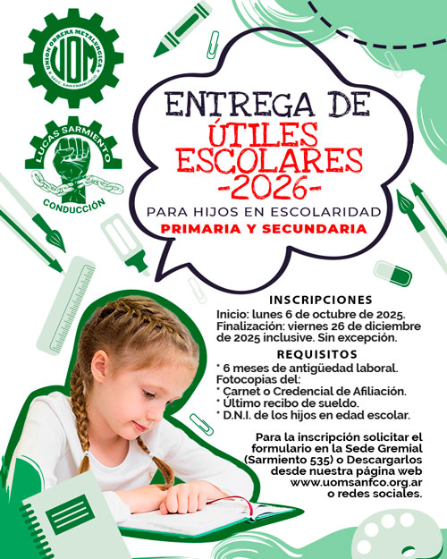 Comunicado: Inscripción para la entrega de kits escolares 2026