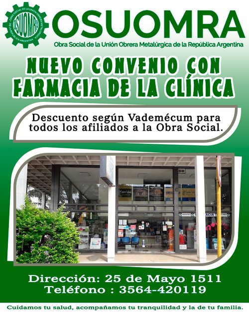 Nuevo convenio: Farmacia de la Clínica